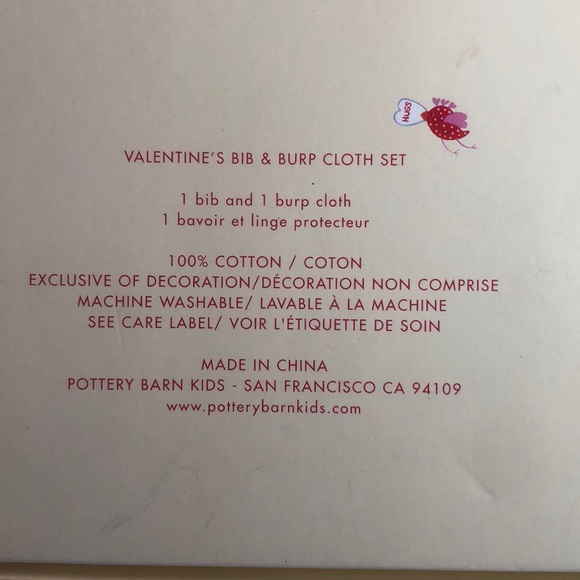 Pottery Barn Kids valentines bib and burb set - Picture 4 of 4